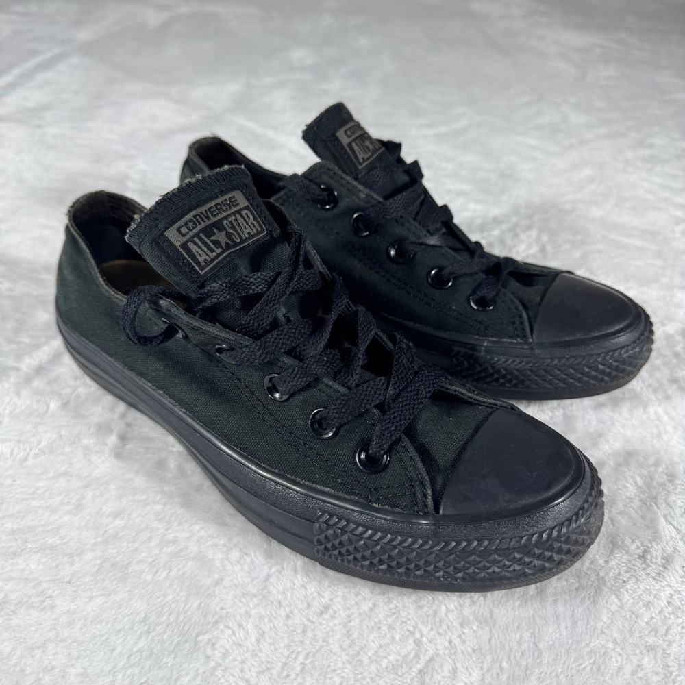 Converse Chuck Taylor All Star Low Top Black Monochrome Sneakers Mens 4 Womens 6